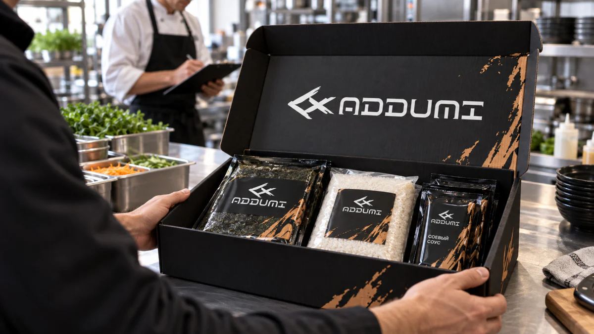 ADDUMI — фирменная коробка с набором продуктов