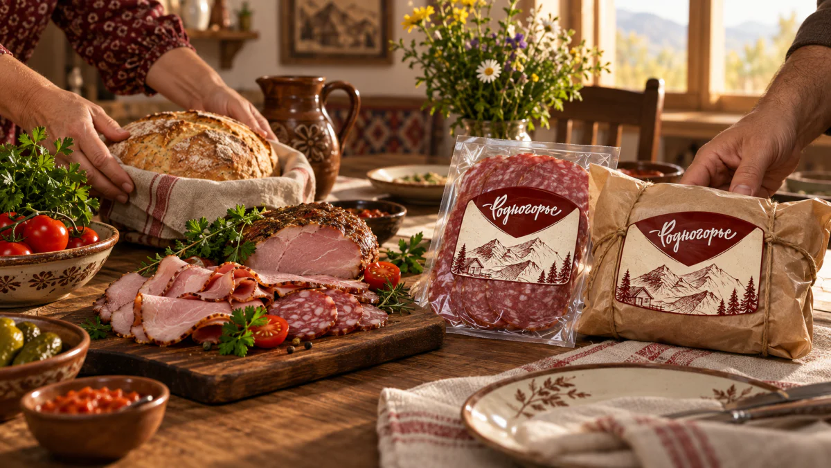Родногорье — мясные продукты в фирменной упаковке