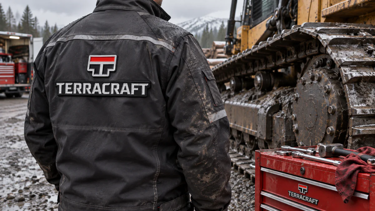 TERRACRAFT — фирменная куртка у гусеничной техники